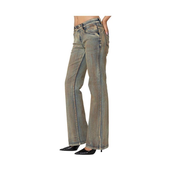 Women's Boot Cut Low Rise Mud Washed Jeans