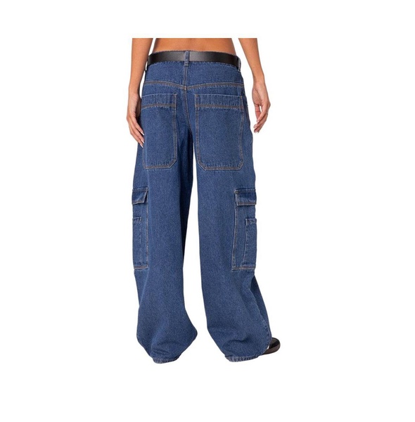 Women's Super Oversized Belted Boyfriend Jeans