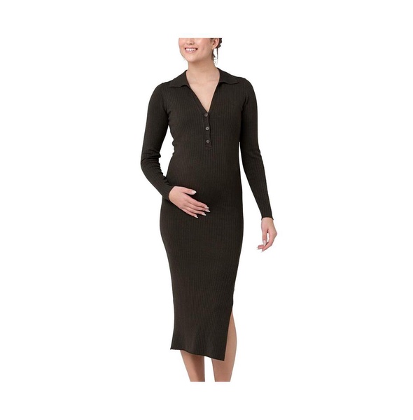 Maternity Ripe Sammy Knit Polo Nursing Dress Ivy