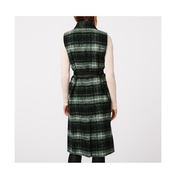 Women's Long Plaid Wool Vest