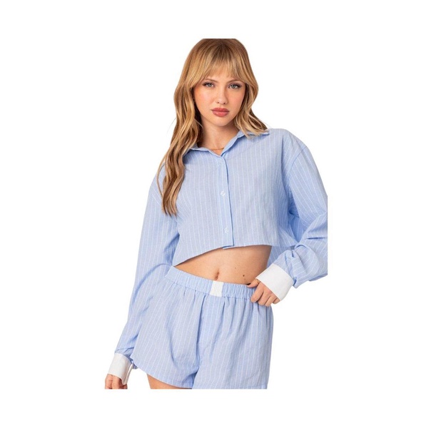 Women's Lea cropped button up shirt