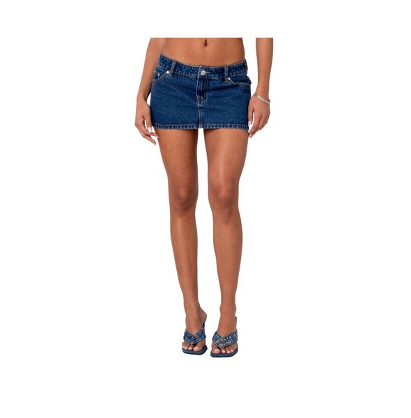 Women's Denim Low Waist Micro Mini Skirt