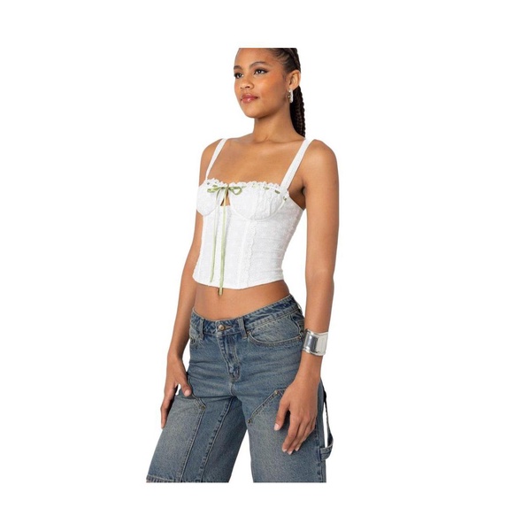 Women's Garden Girl ribbon eyelet corset