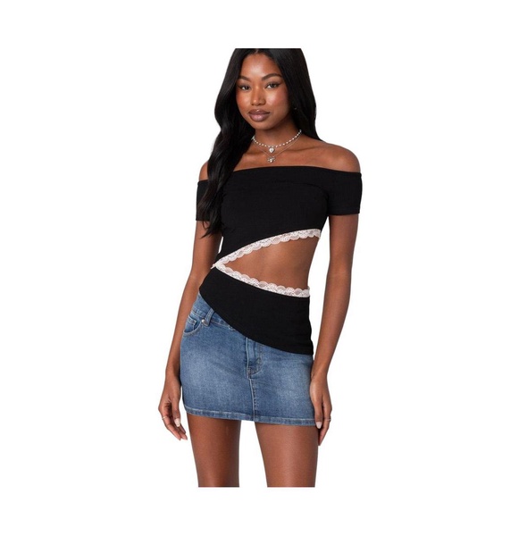 Women's Annaise Off Shoulder Cut Out Top