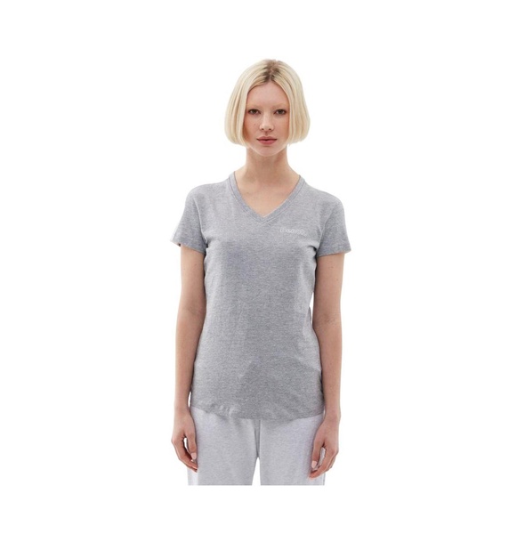 Womens Roxanna V-Neck Tee in Dark Grey Marl