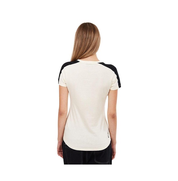 Bench Roxanna womens V-Neck t-shirt stone with black colorblocking