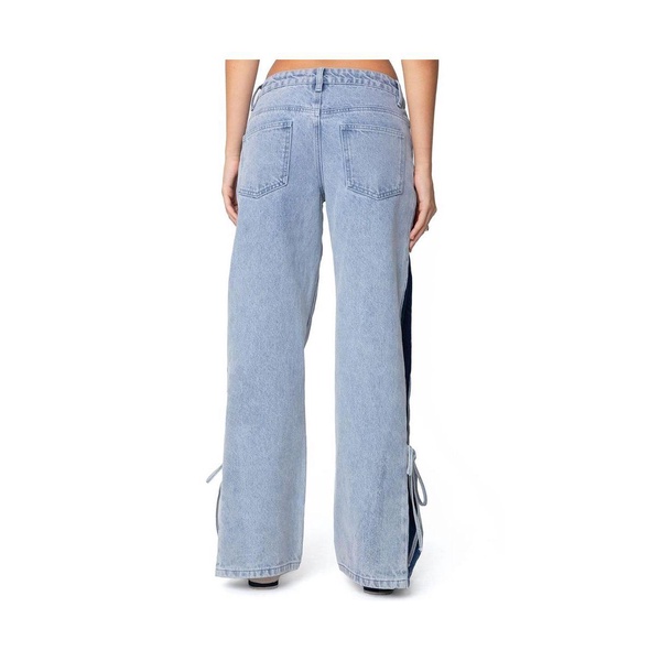 Women's Contrast Split Washed Jeans