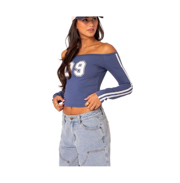 Women's 90'S Off Shoulder Long Sleeve T Shirt