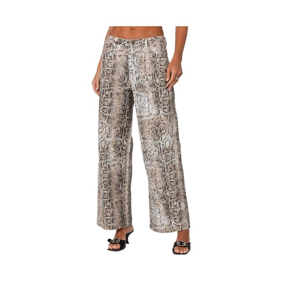 Women's Snakeskin printed low rise jeans