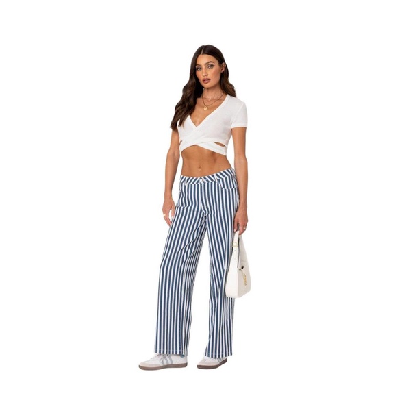 Women's Striped Low Rise Jeans