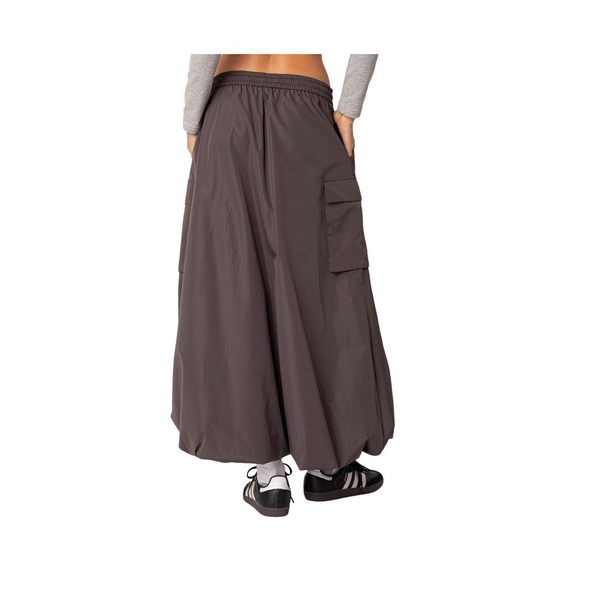 Women's Bubble cargo nylon maxi skirt