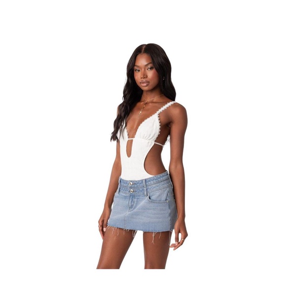 Women's Textured Cut Out Bodysuit