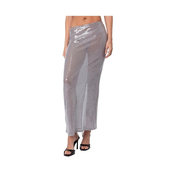 Women's Riki sheer sequin maxi skirt