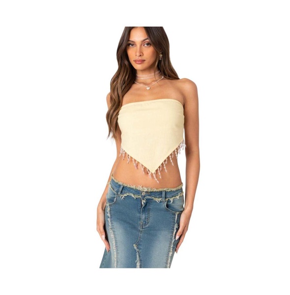 Women's Chandelier Beaded Triangle Top