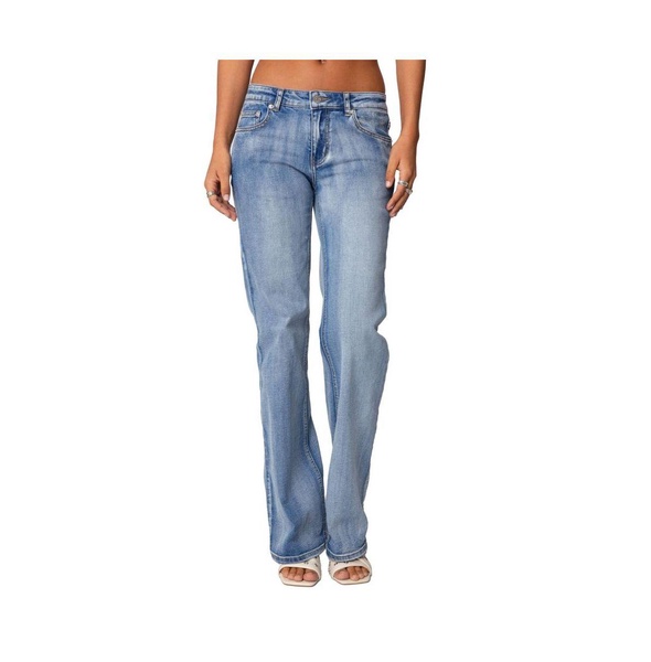 Women's Boot Cut Washed Low Rise Jeans