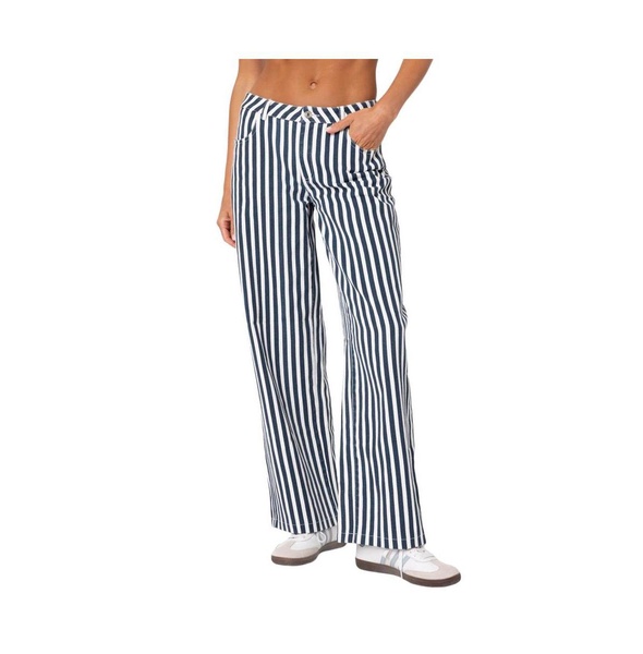 Women's Striped Low Rise Jeans