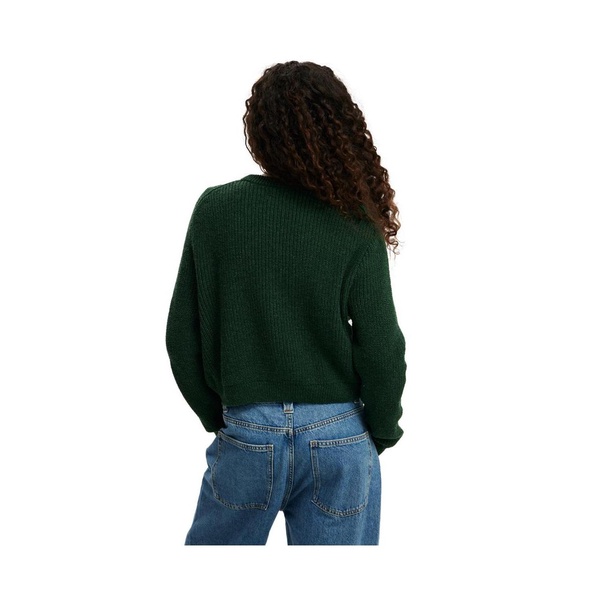 Women's Rib Crop Crew Neck Sweater