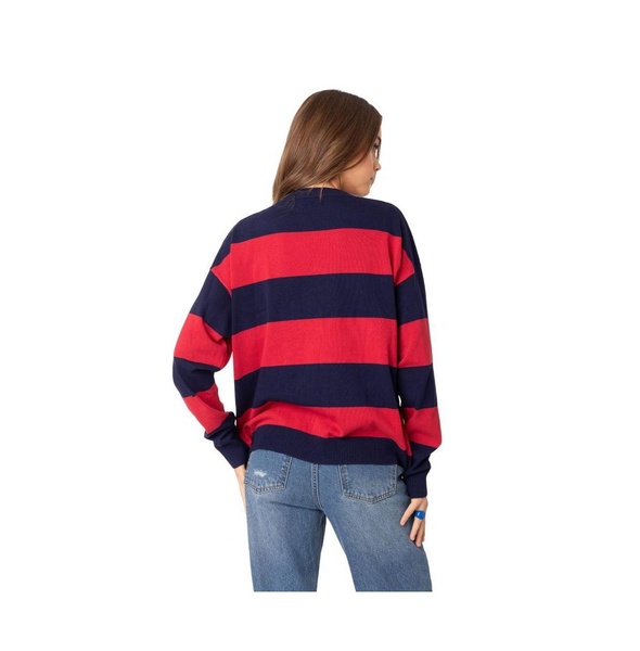 Women's Light Knitted Oversize Sweater With Stripes