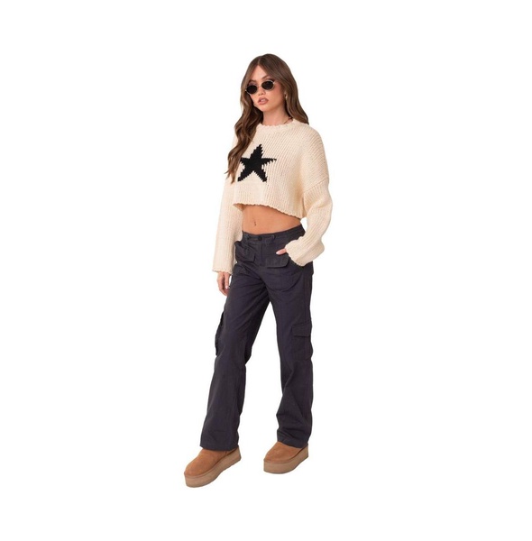 Women's Crop Sweater With Star