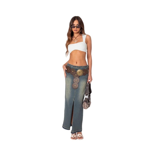 Women's Lexy Washed Denim Maxi Skirt