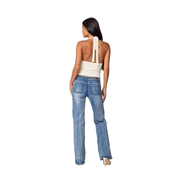 Women's Boot Cut Washed Low Rise Jeans