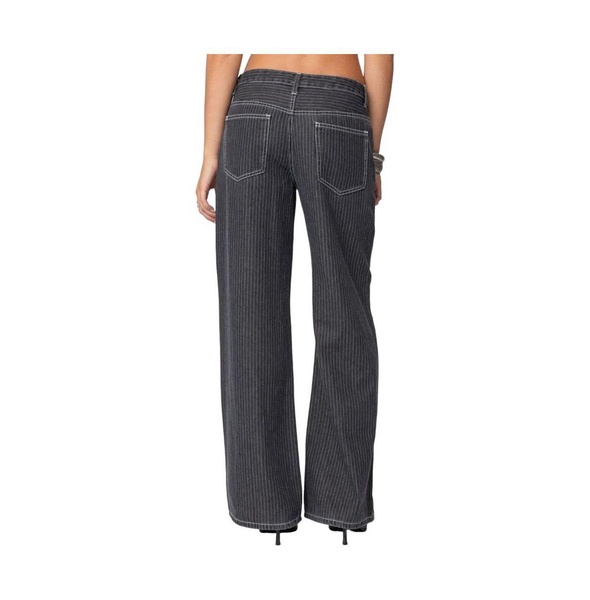 Women's Pinstripe Low Rise Jeans