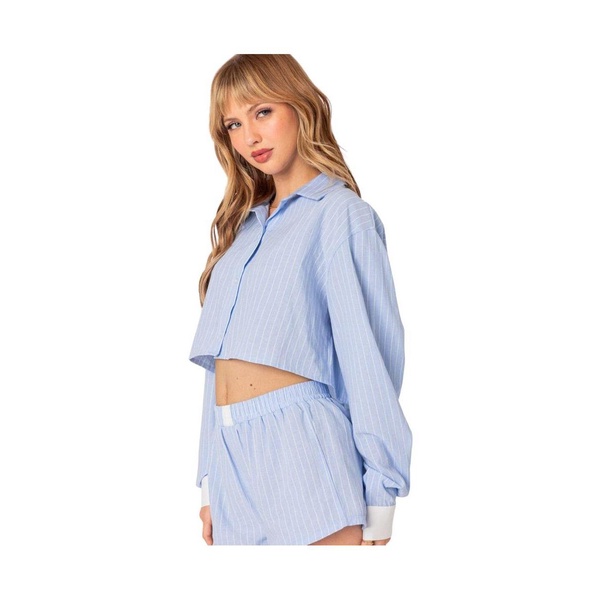 Women's Lea cropped button up shirt