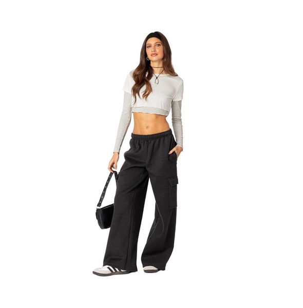 Women's Wide Leg Cargo Sweatpants