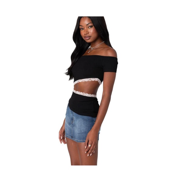 Women's Annaise Off Shoulder Cut Out Top