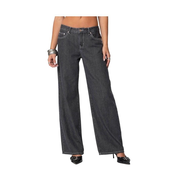 Women's Pinstripe Low Rise Jeans