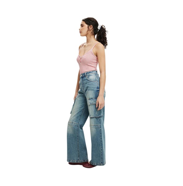 Women's Curvy Cargo Wide Jean