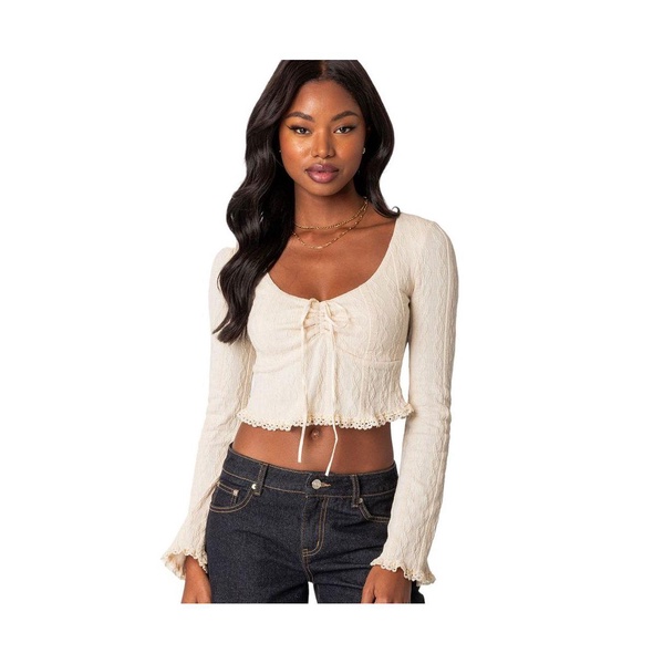 Women's Lacey long sleeve knit top