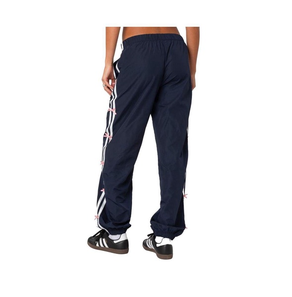 Women's Bow Stripe Nylon Track Pants