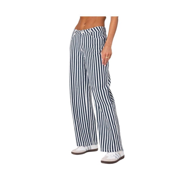 Women's Striped Low Rise Jeans