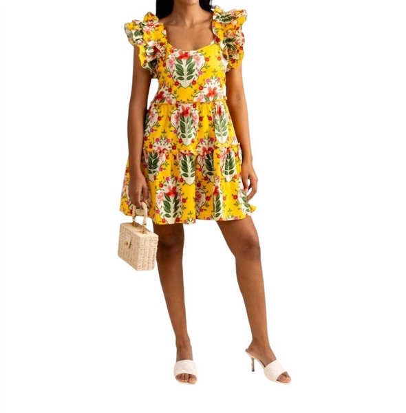 amora dress in yellow bouquet