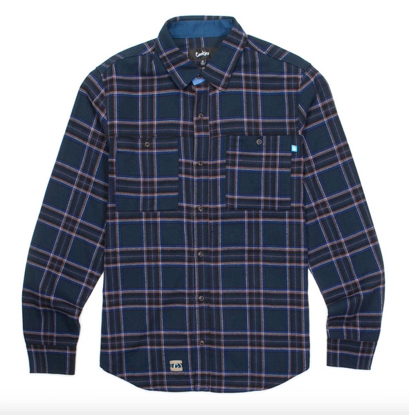 triumph heavy long sleeve flannel in stone navy