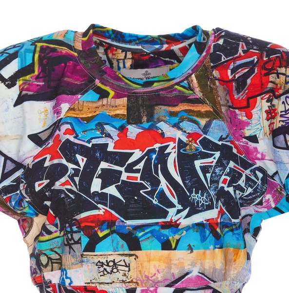 Vivienne Westwood Graffiti Printed Cropped T-Shirt