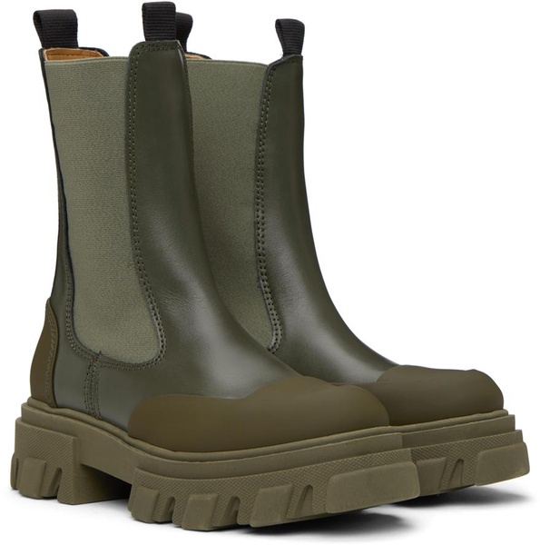 Khaki Cleated Chelsea Boots