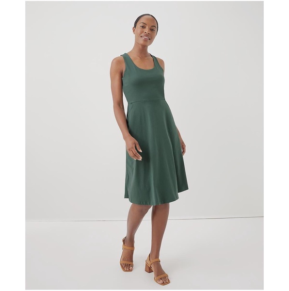 Women's Organic Cotton Fit & Flare Tie-Back Dress