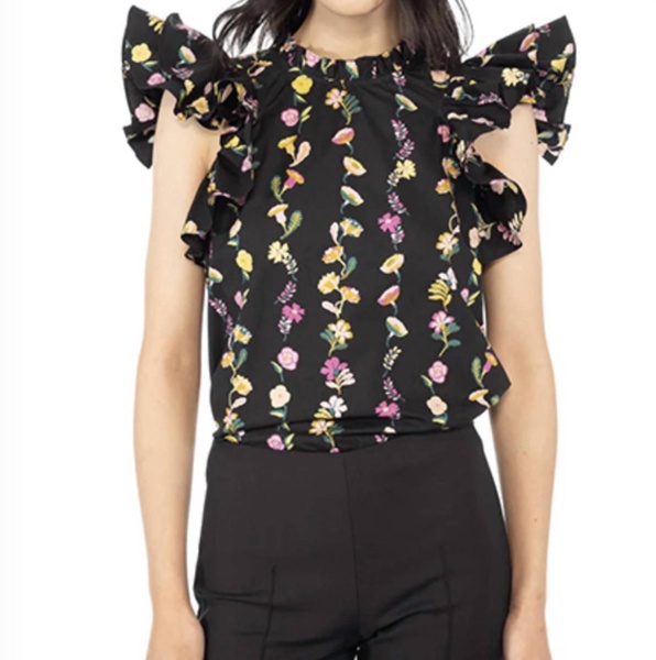 klara top in floral onyx