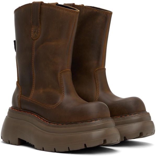 Brown Chunky Workwear Boots