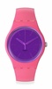 Swatch Unisex Casual Pink Watch Bio-sourced Material Quartz Berry Harmonious