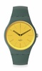 Swatch Unisex Casual Green Watch Bio-sourced Material Quartz Gold in The Garden