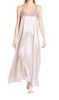 monrow satin long nightgown with gathered back in blush