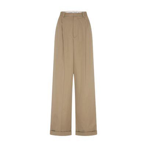 Pleated cotton and silk pants