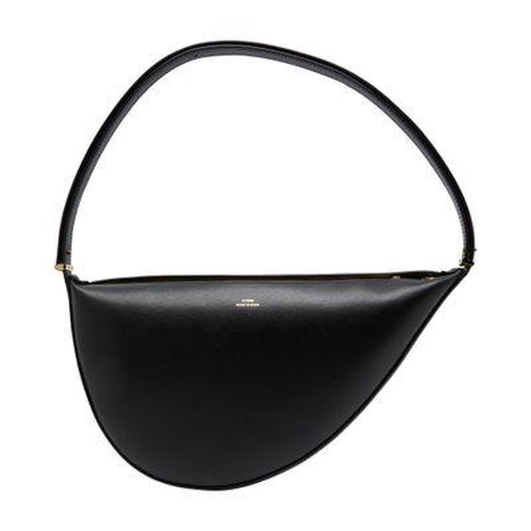 Scooped sling bag in leather