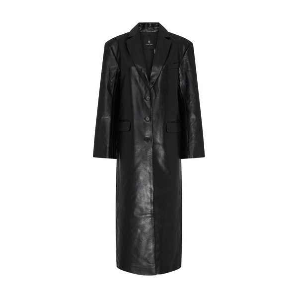 Quinn long leather coat