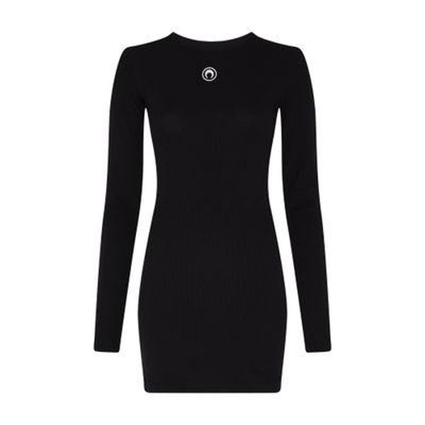 Moon logo ribbed jersey mini dress