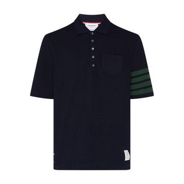 Piqué polo shirt with a wavy design