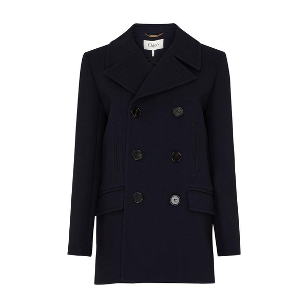 Wool crepe peacoat